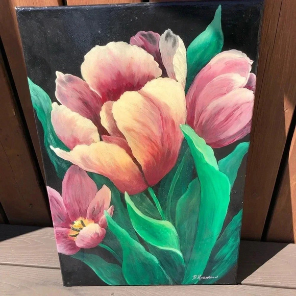 Hand Crafted Other - Hand Painted  Signed Canvas Art